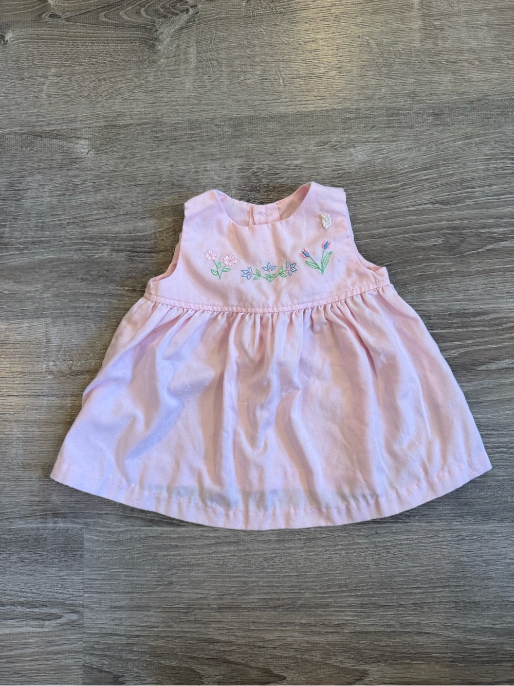 Vintage B.T. Kids Pink Baby Girl Sleeveless Floral Dress Size 3-6 Months